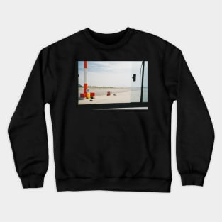 Airplane Trough Open Airport Bus Window Shot on Porta 400 Film Crewneck Sweatshirt